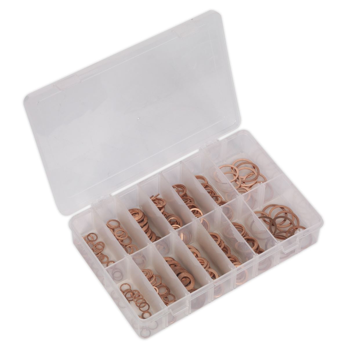 Sealey Diesel Injector Copper Washer Assortment 250pc - Metric