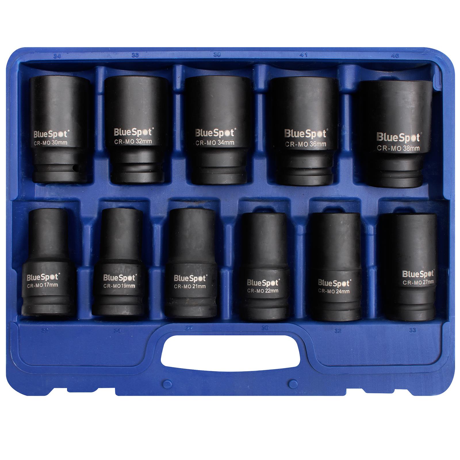 BlueSpot Deep Impact Socket Set 3/4" Drive 11 Piece 17-38mm