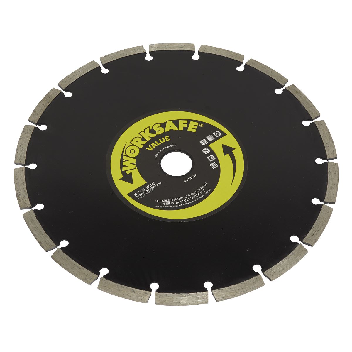 Worksafe by Sealey Diamond Cutting Blade 230mm x 22.23mm Bore Value