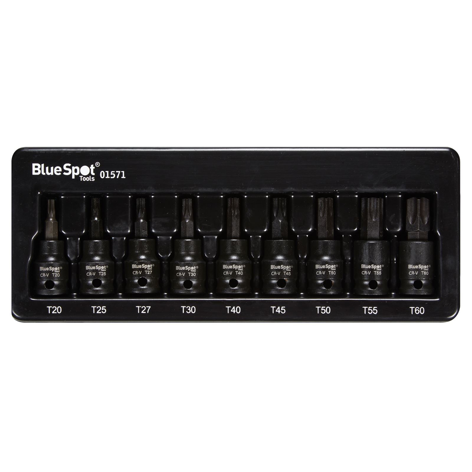 BlueSpot Impact Torx Bit Sockets 3/8" 9 Piece T20-T60