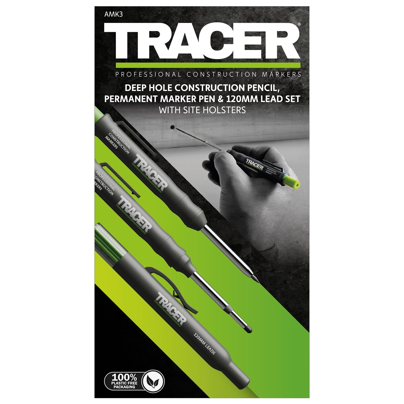 TRACER Complete Marking Kit Deep Hole Marker Pen Pencil and ALH1 Lead Set with Holsters