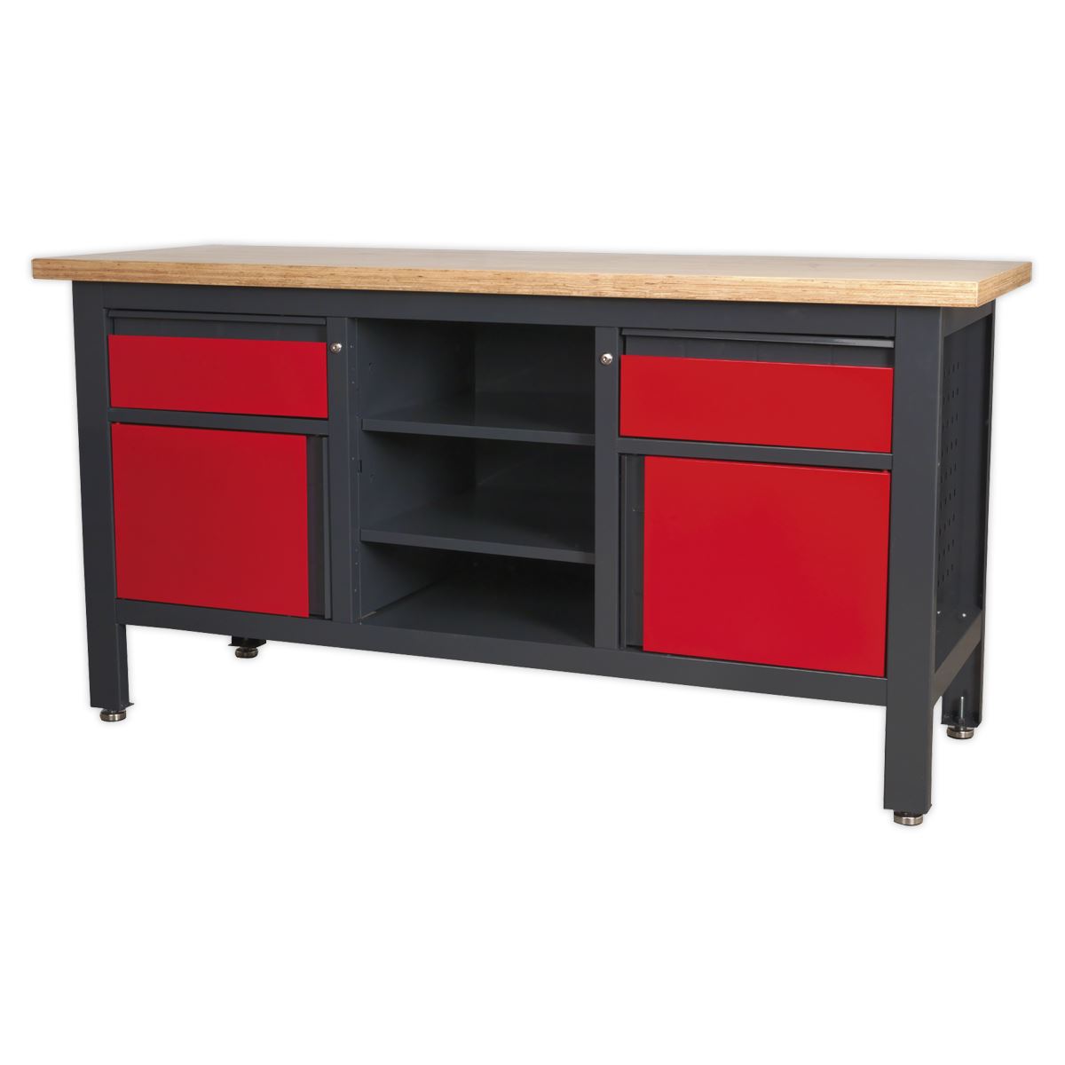 Sealey Workstation with 2 Drawers, 2 Cupboards & Open Storage