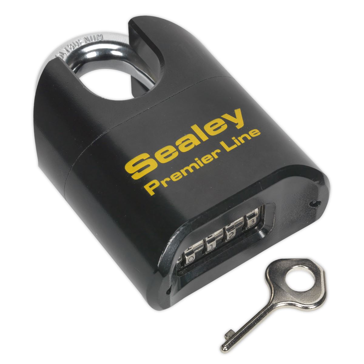 Sealey Premier Steel Body Combination Padlock Shrouded Shackle 62mm