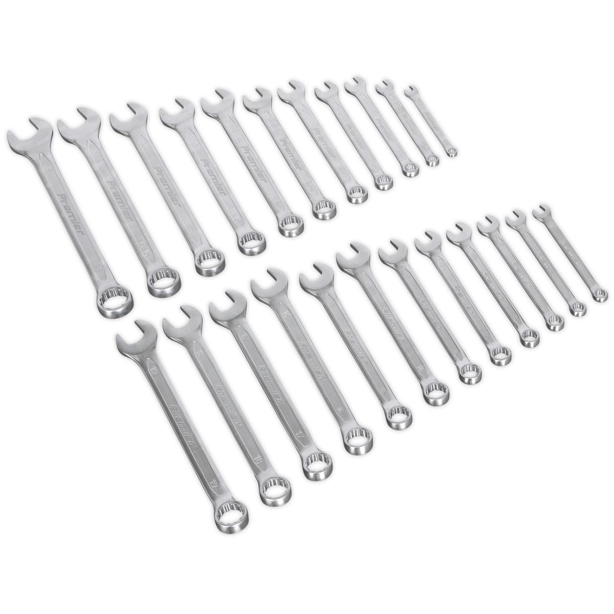 Sealey Premier 23 Piece Cold Stamped Combination Spanner Set Metric/Imperial