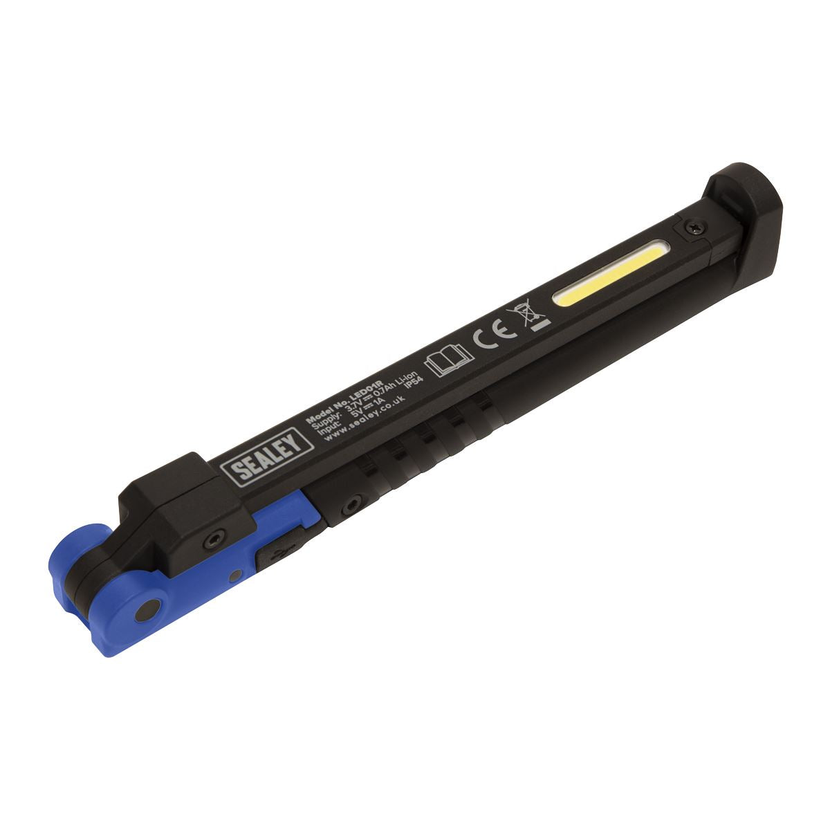 Sealey Rechargeable Slim Folding Pocket Light 2 COB & 1 SMD LED - Blue