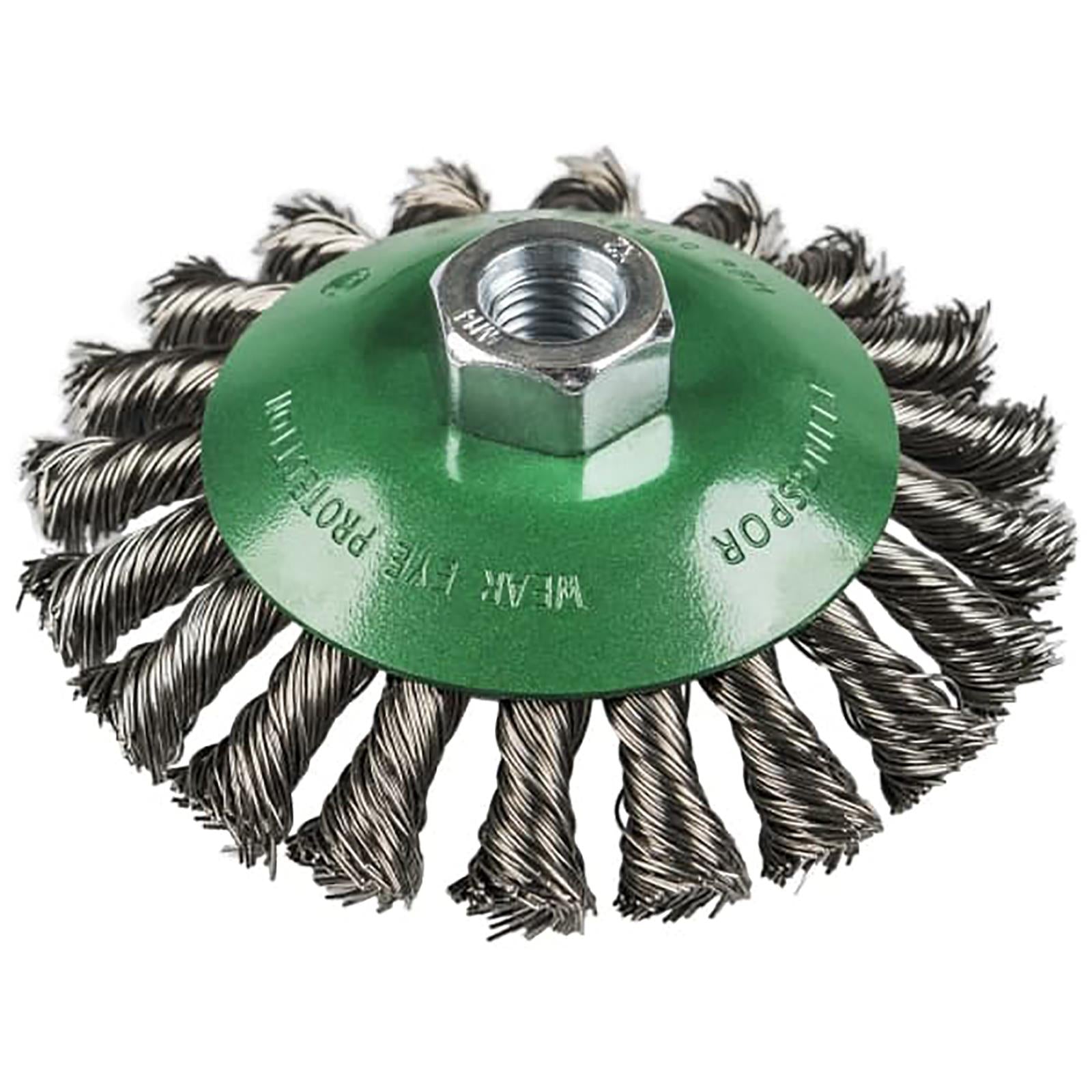 Klingspor Twist Knot Cone Brush Wire Wheel 100mm 115mm M14 Stainless Steel BK600Z