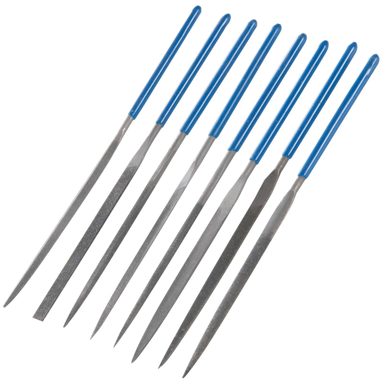 Silverline 10 Piece 140mm Needle File Set 2nd Cut Round Square Flat Barett