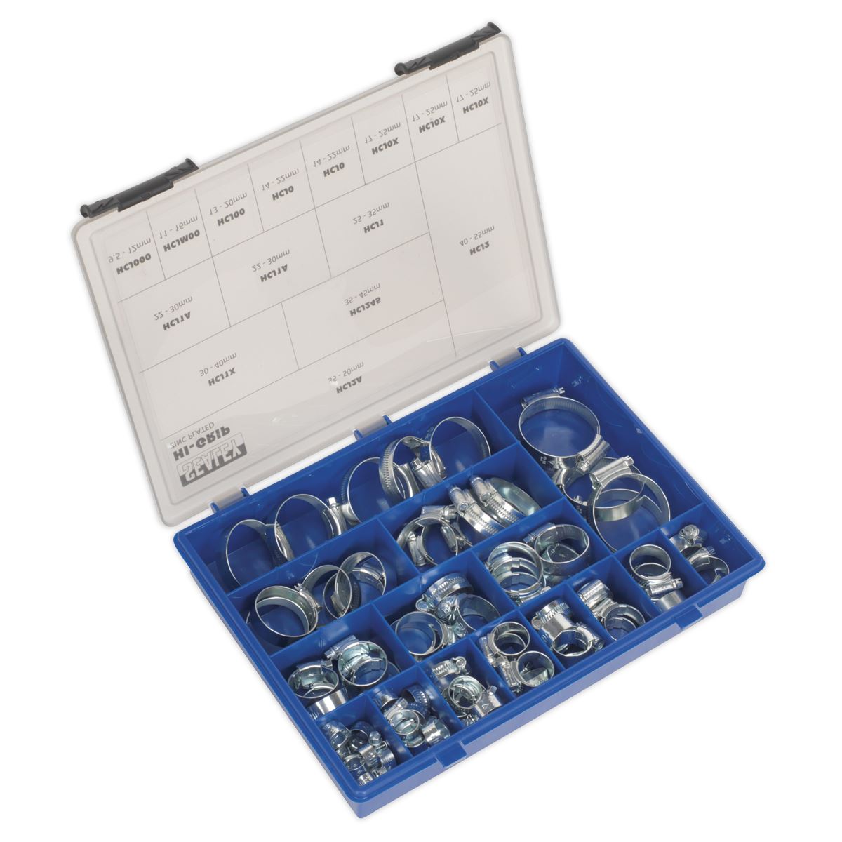 Sealey HI-GRIP® Hose Clip Assortment 81pc Sizes Ø9.5-55mm