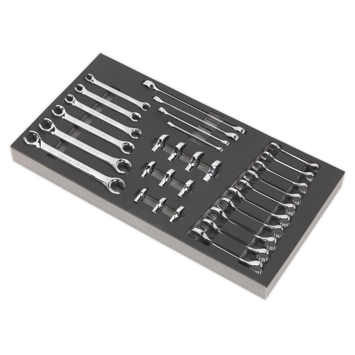 Siegen by Sealey Tool Tray with Specialised Spanner Set 30pc - Metric