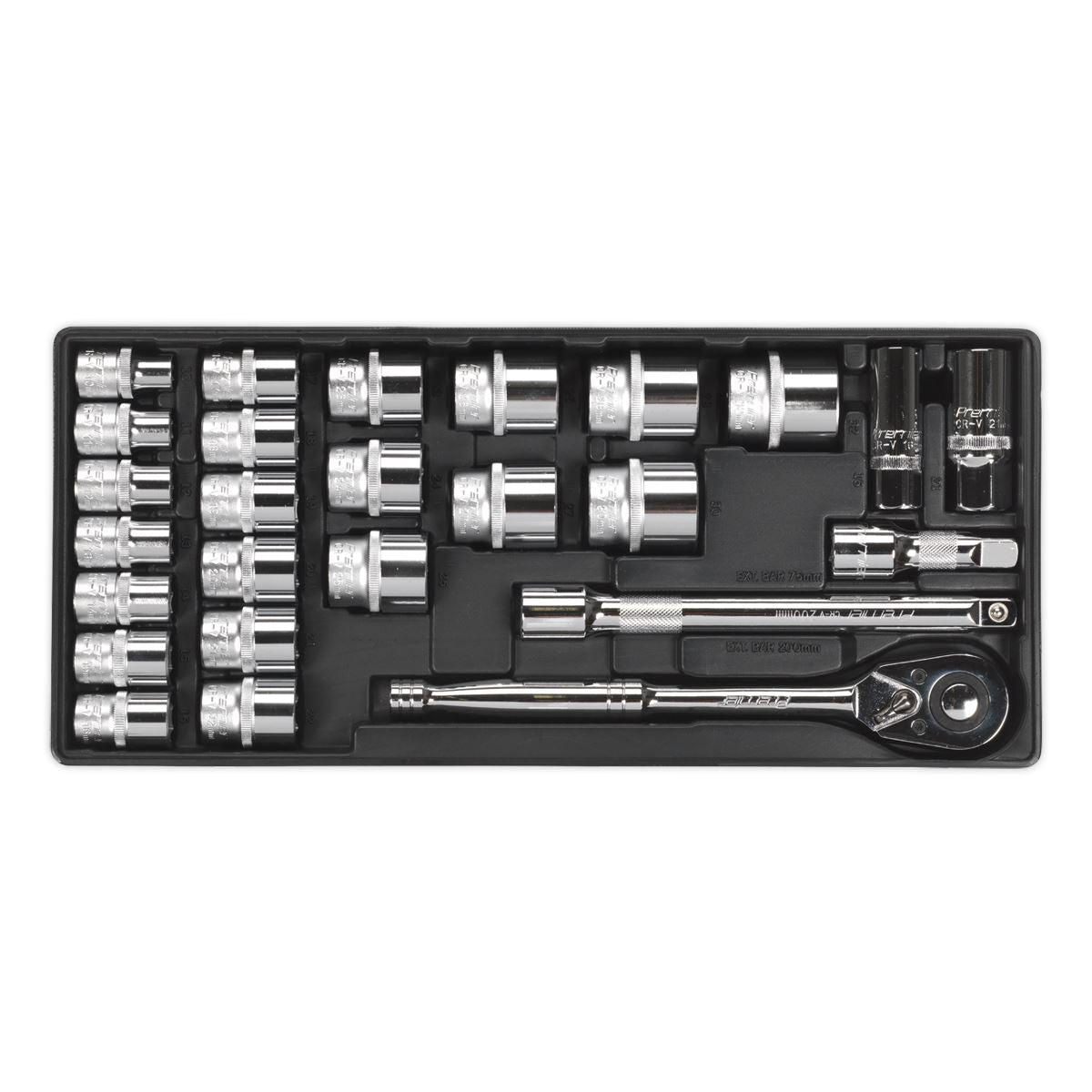 Sealey Premier Tool Tray with Socket Set 26pc 1/2"Sq Drive