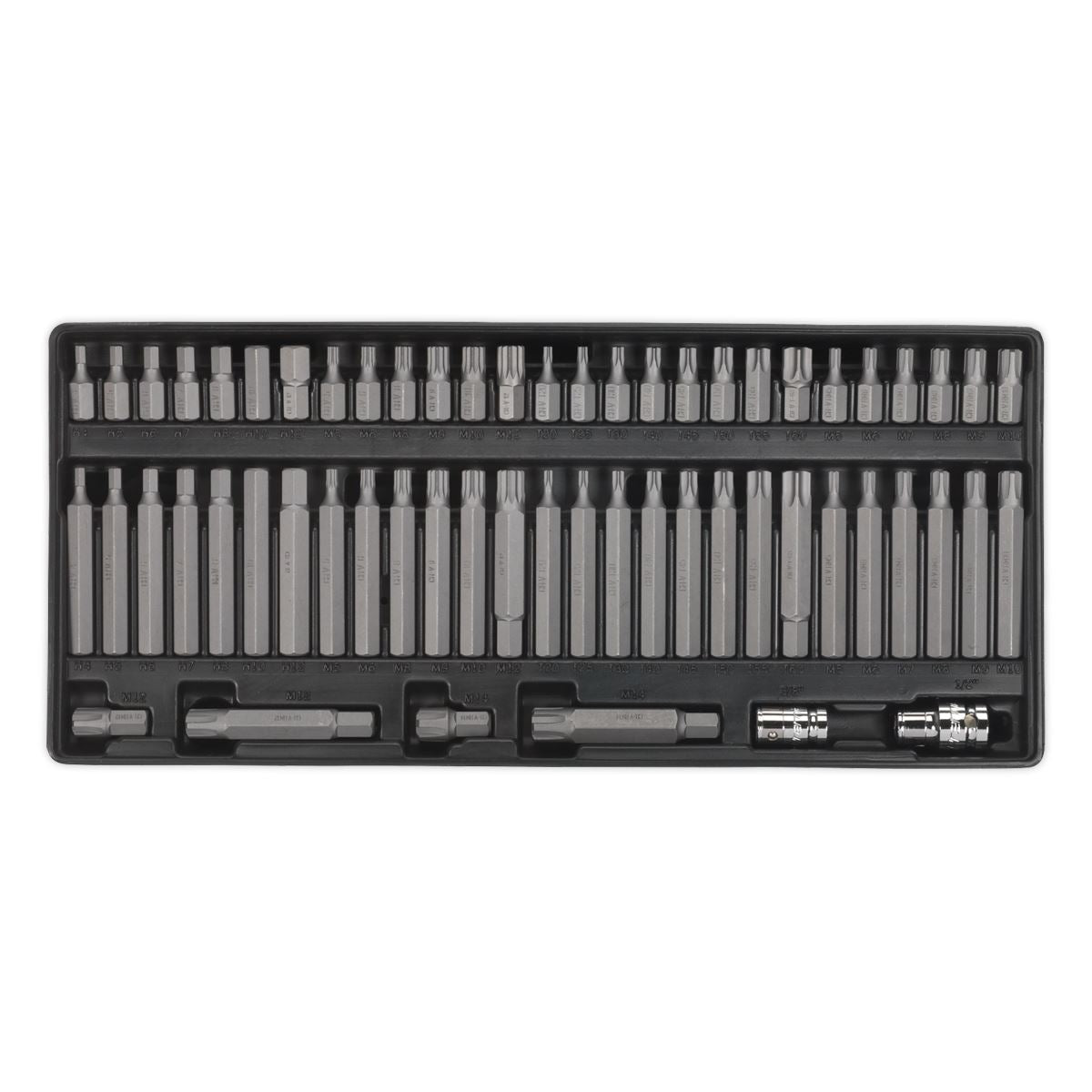 Sealey Premier Tool Tray with Security TRX-Star*/Hex/Ribe/Spline Bit Set 60pc