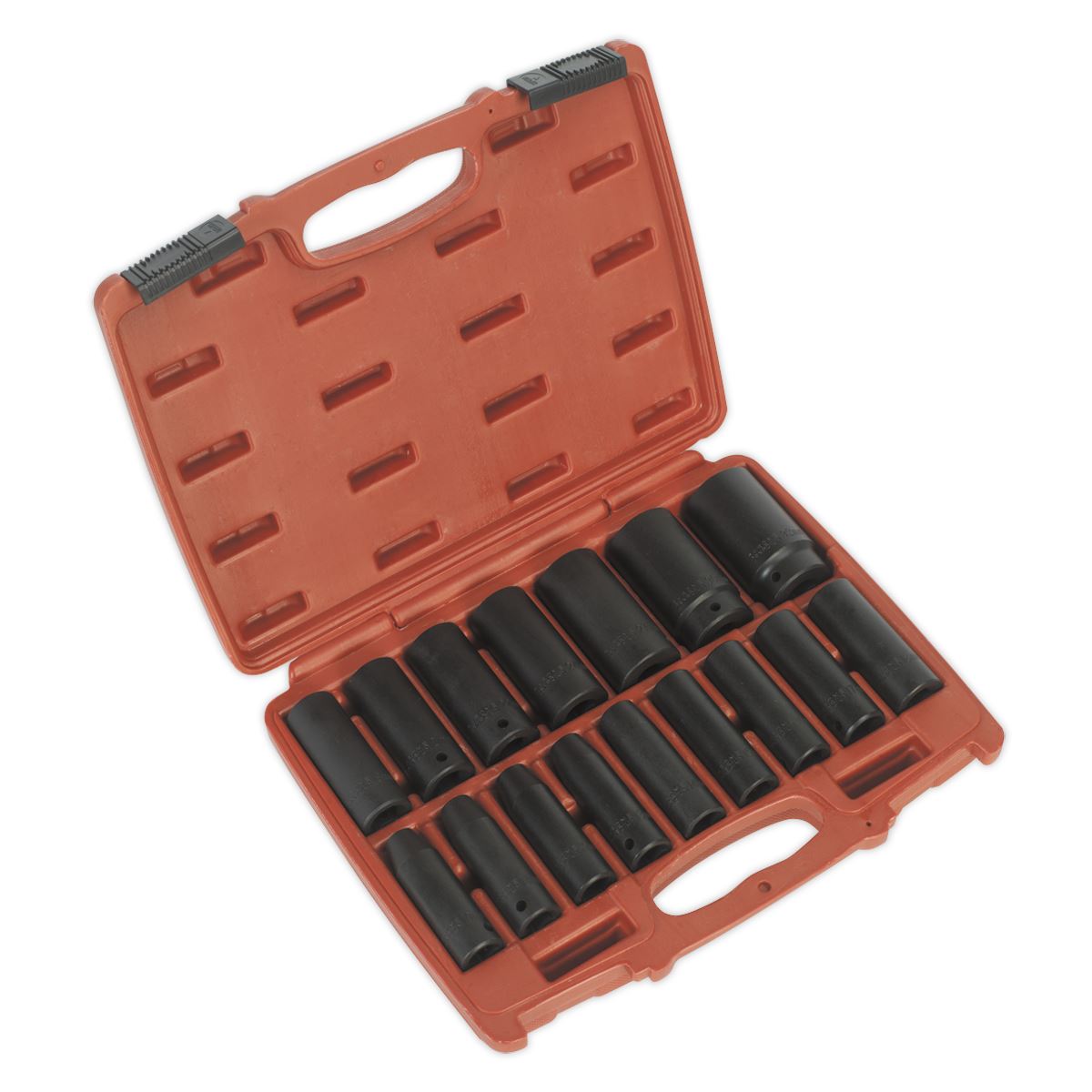 Sealey Premier 16 Piece 1/2" Drive Deep Impact Socket Set 10-32mm