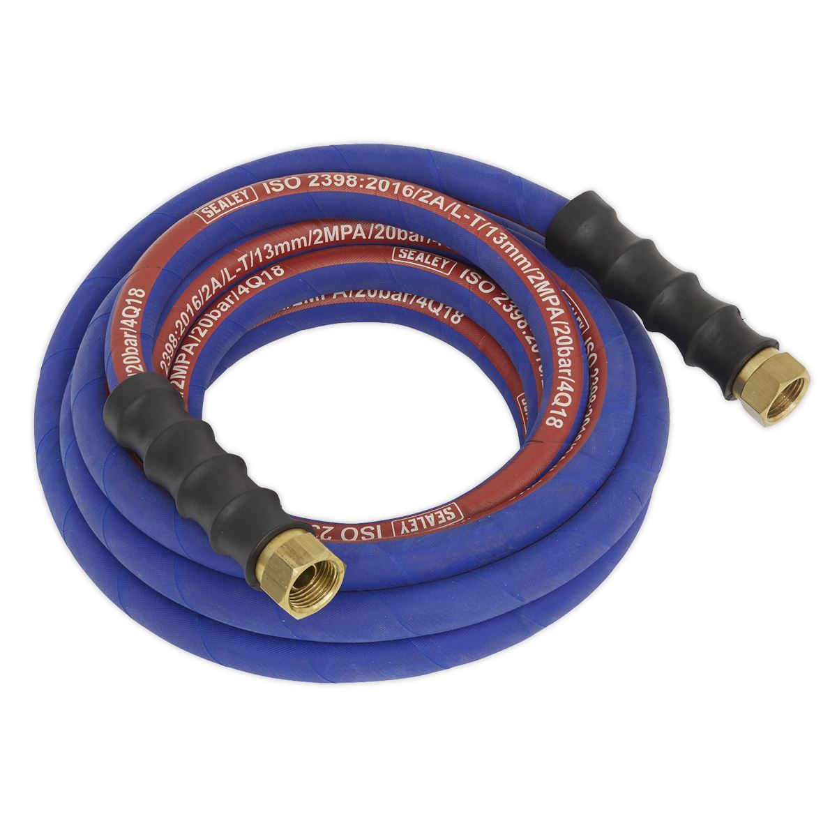 Sealey Air Hose 5m x Ø13mm with 1/2"BSP Unions Extra-Heavy-Duty