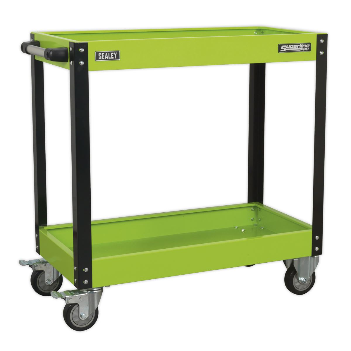 Sealey Superline Pro Workshop Trolley 2-Level Heavy-Duty - Hi-Vis Green