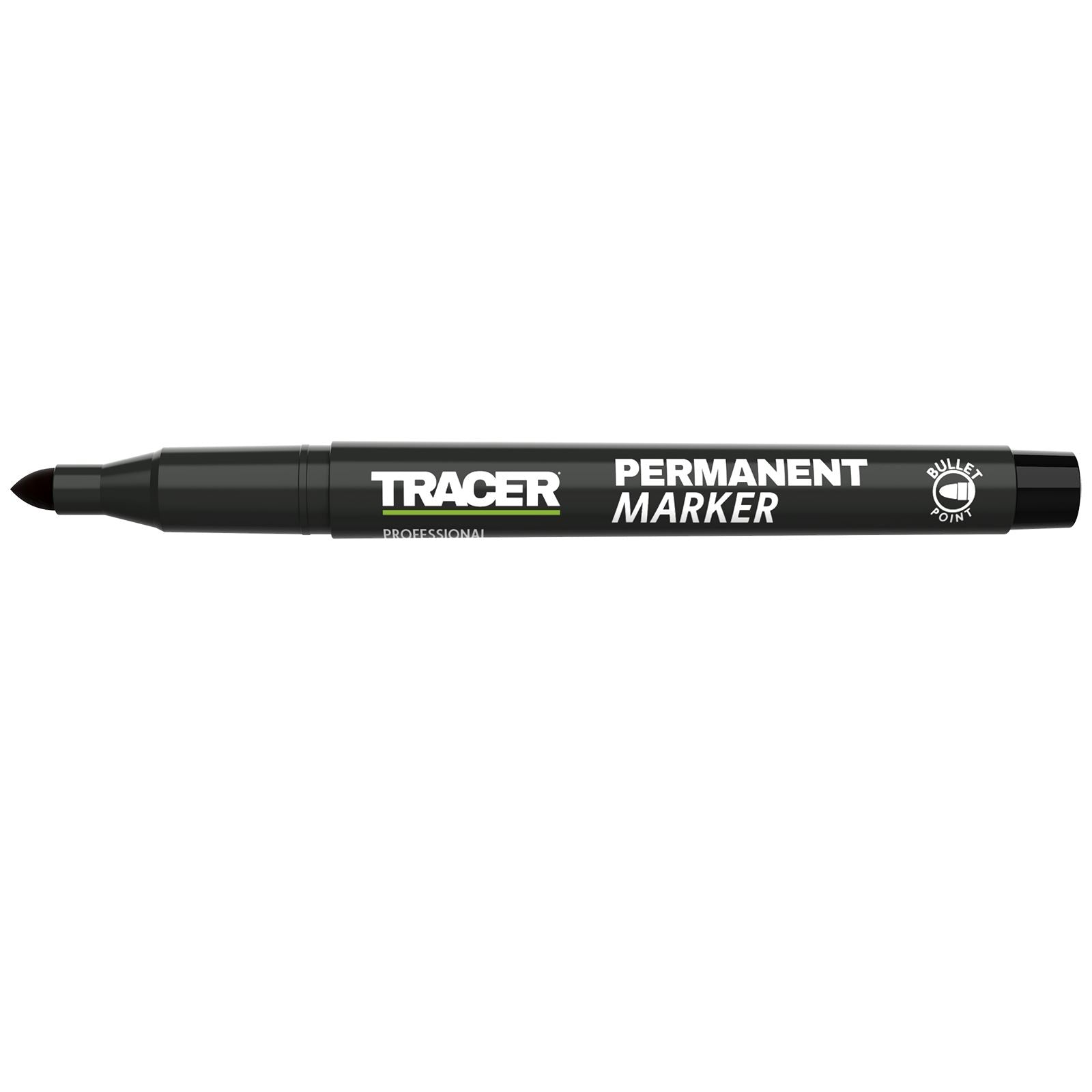 TRACER Permanent Marker Pen Black 1-2mm Fine Bullet Point