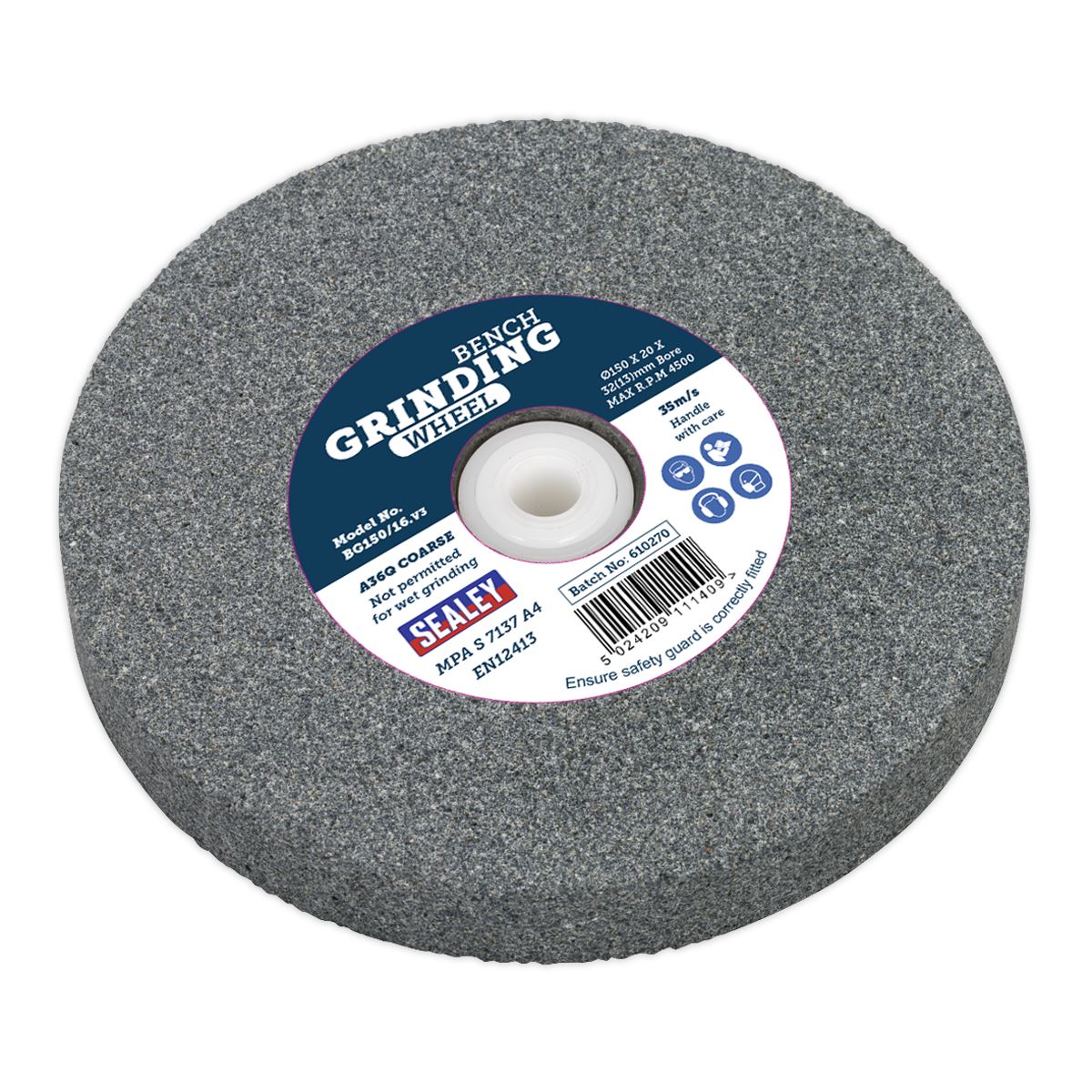 Sealey Grinding Stone Ø150 x 20mm Ø32(Ø13)mm Bore A36Q Coarse