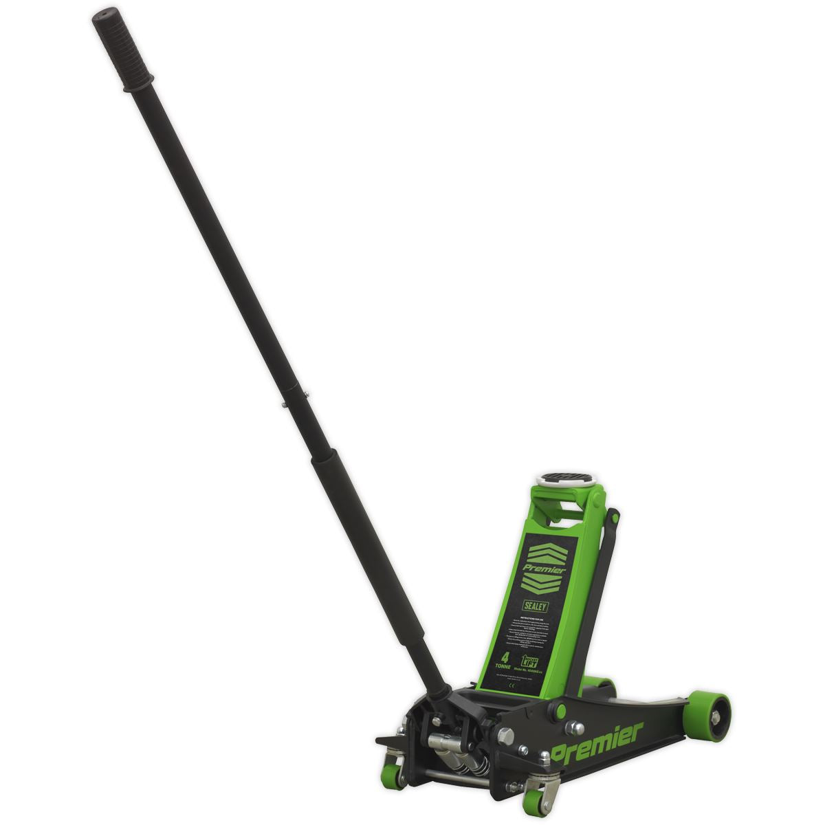 Sealey Premier Trolley Jack 4 Tonne Low Profile Rocket Lift Green