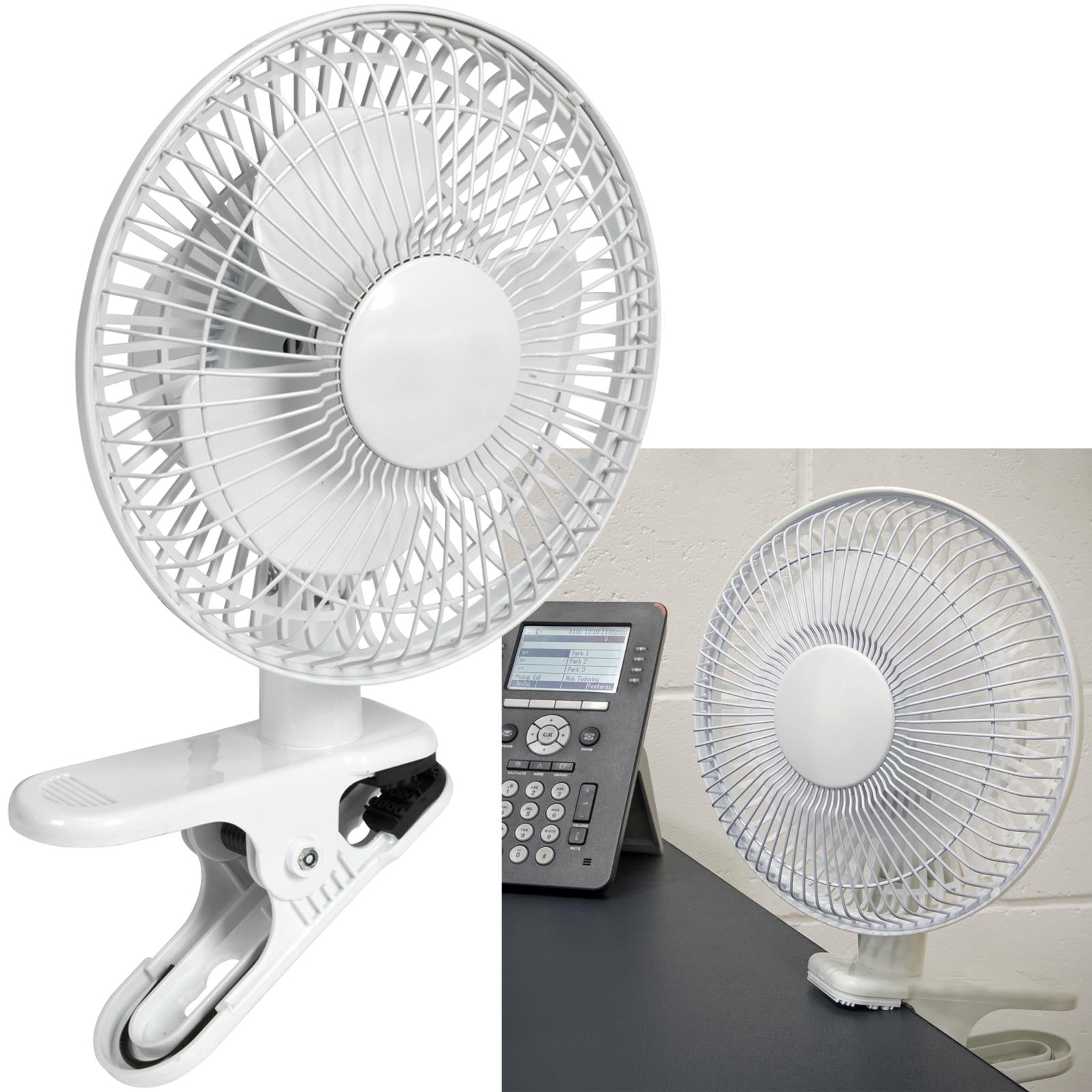 Sealey 8" Clip-On Fan 2-Speed 230V Desk Table Air Conditioning Tilt Swivel Head