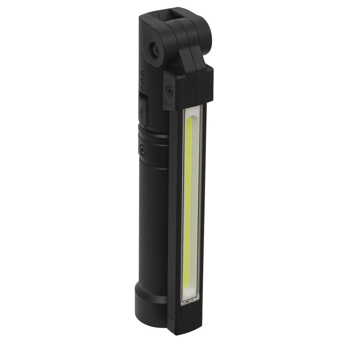 Sealey Rechargeable Aluminium Folding Pocket Light 2 COB & 1 SMD LED