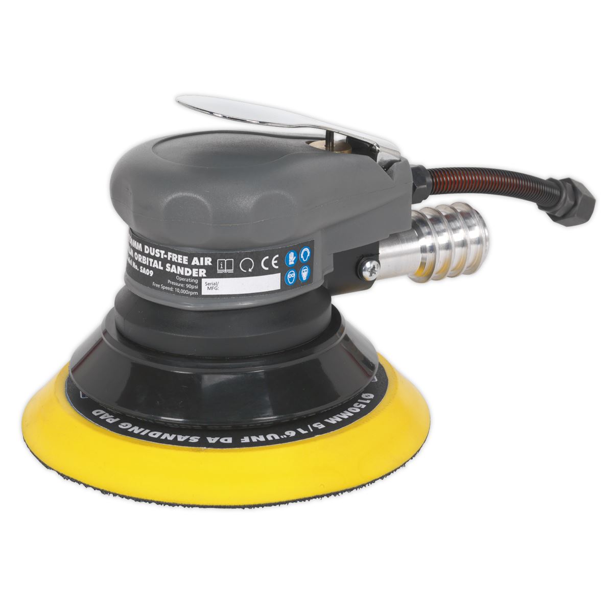 Sealey 150mm Dust Free Air Palm Orbital Sander 1/4" BSP