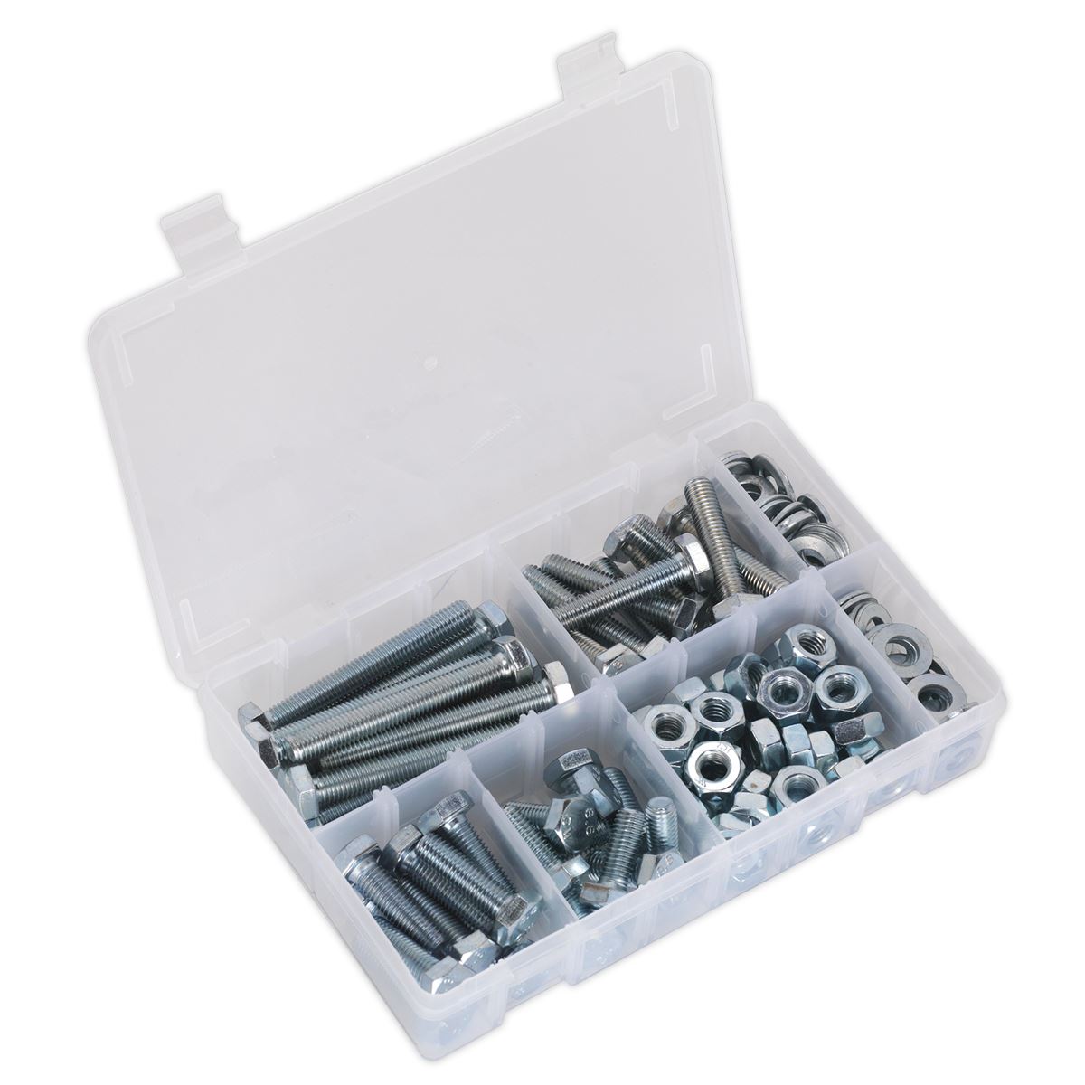 Sealey Setscrew, Nut & Washer Assortment 150pc High Tensile M10 Metric