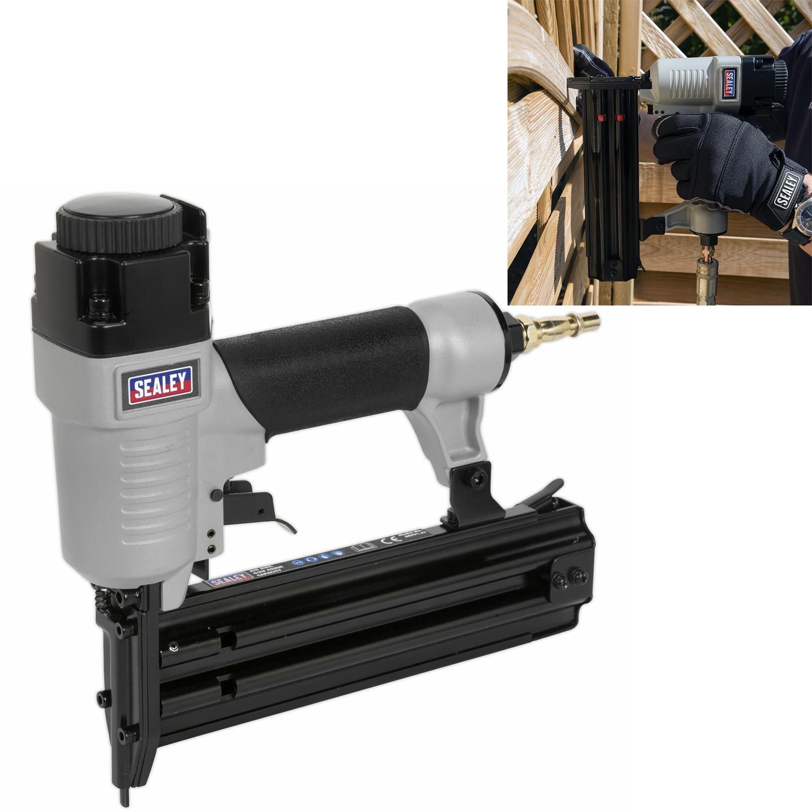 Sealey Air Nail Gun 15-50mm Capacity 1/4" BSP 18 Gauge Brad Nailer