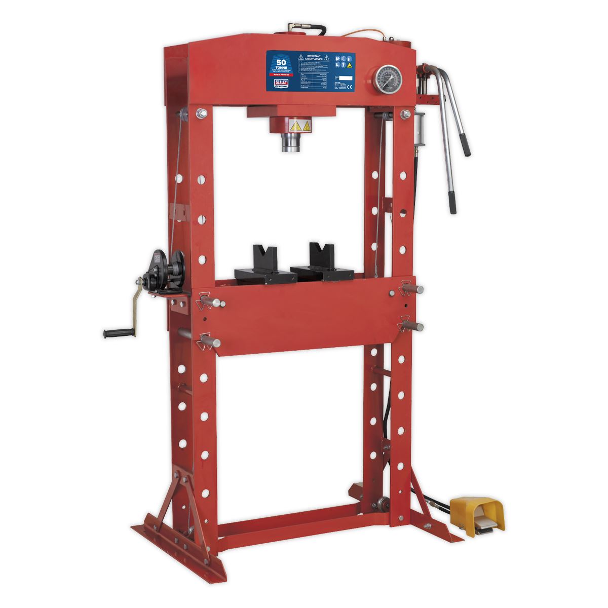 Sealey Premier Air/Hydraulic Press 50 Tonne Floor Type with Foot Pedal