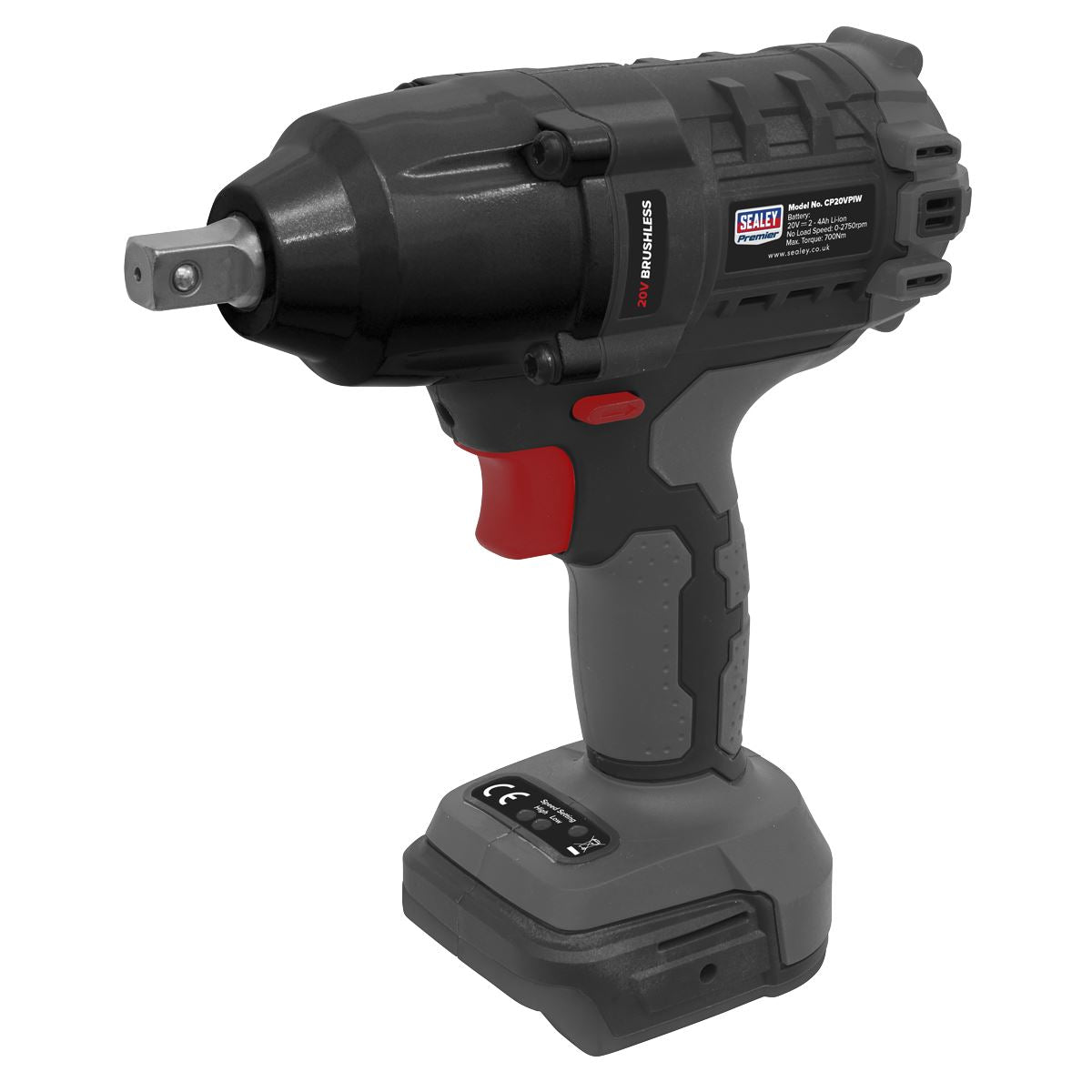 Sealey Cordless Impact Wrench 20V 1/2" Drive Brushless 700Nm Body Only