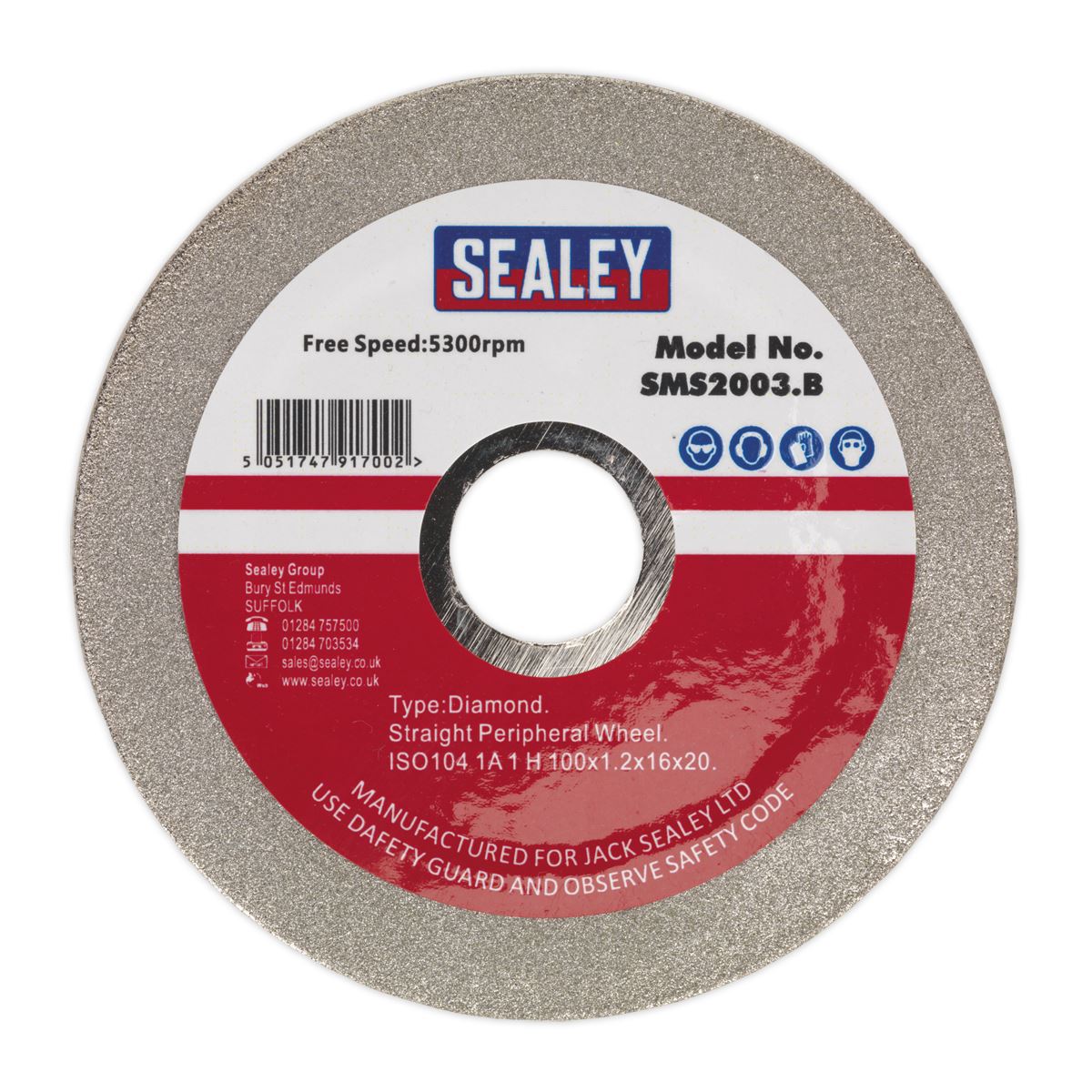 Sealey Grinding Disc Diamond Coated 100mm for SMS2003