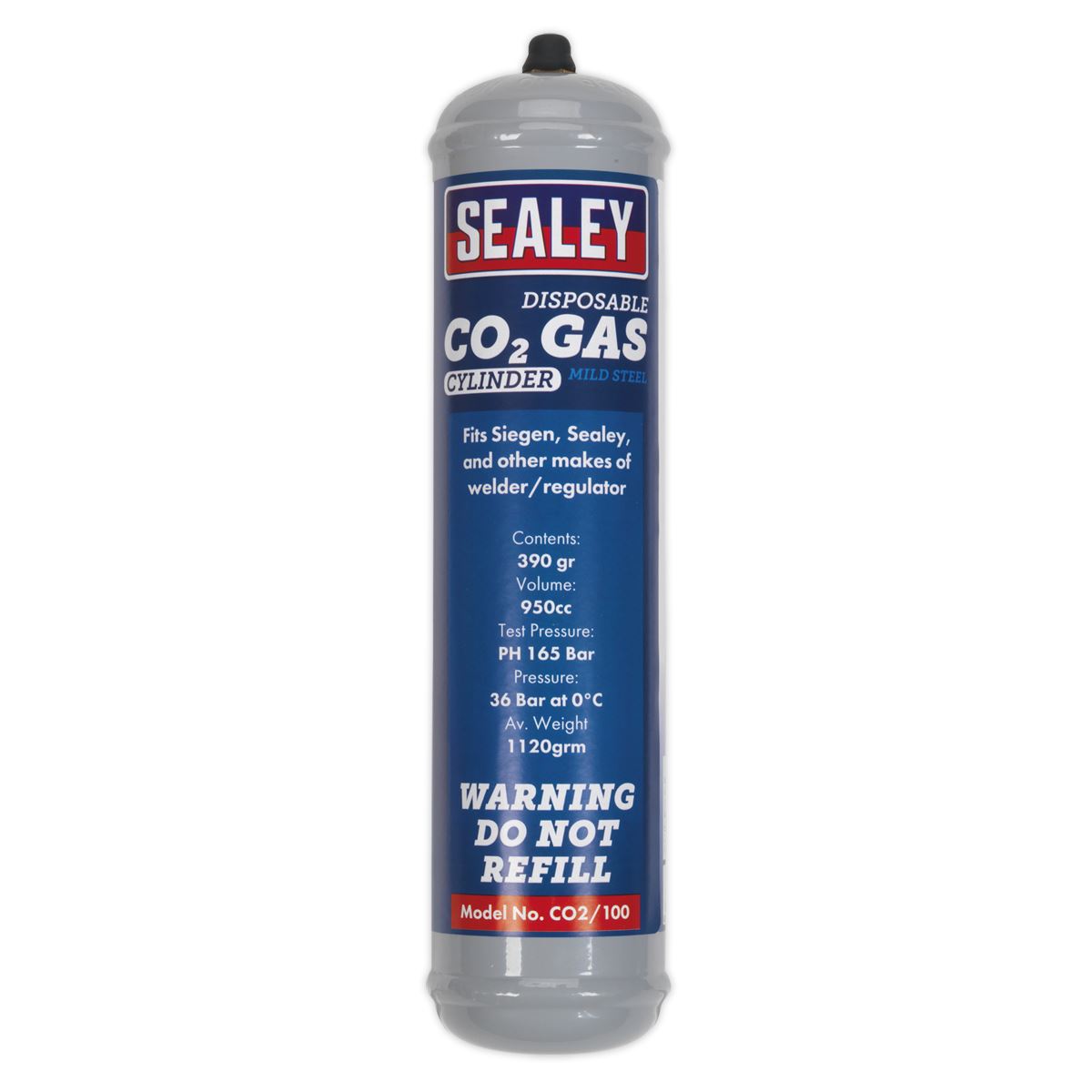 Sealey Gas Cylinder Disposable Carbon Dioxide 390g