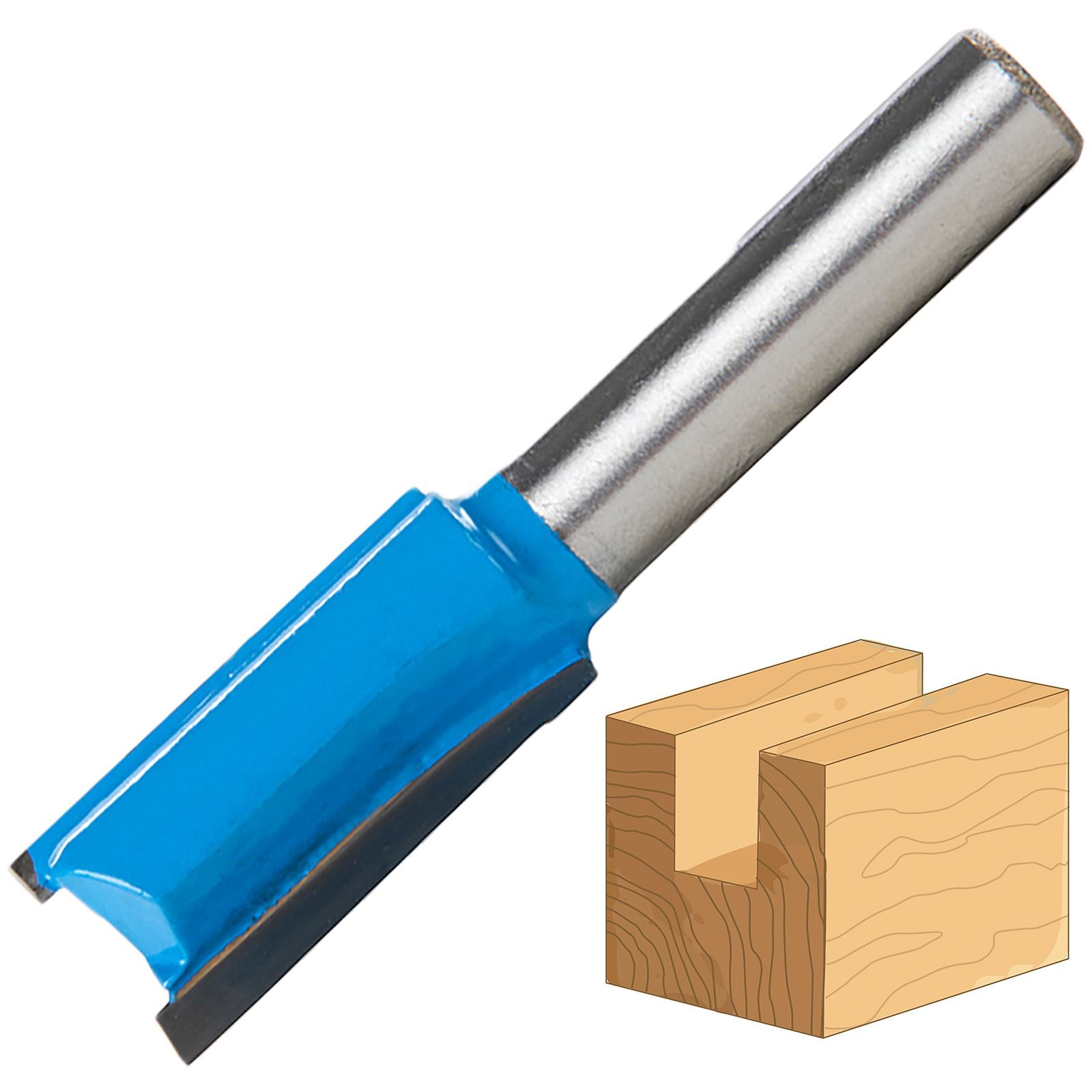 Silverline 8mm Shank Straight Imperial Cutters Router Bits