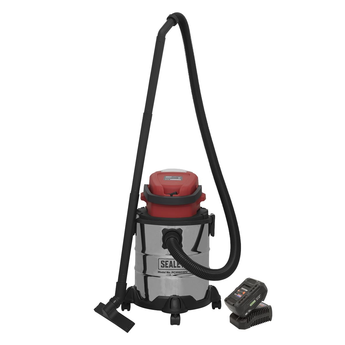 Sealey Vacuum Cleaner 20L Wet & Dry Cordless 20V with 4Ah Battery & Charger