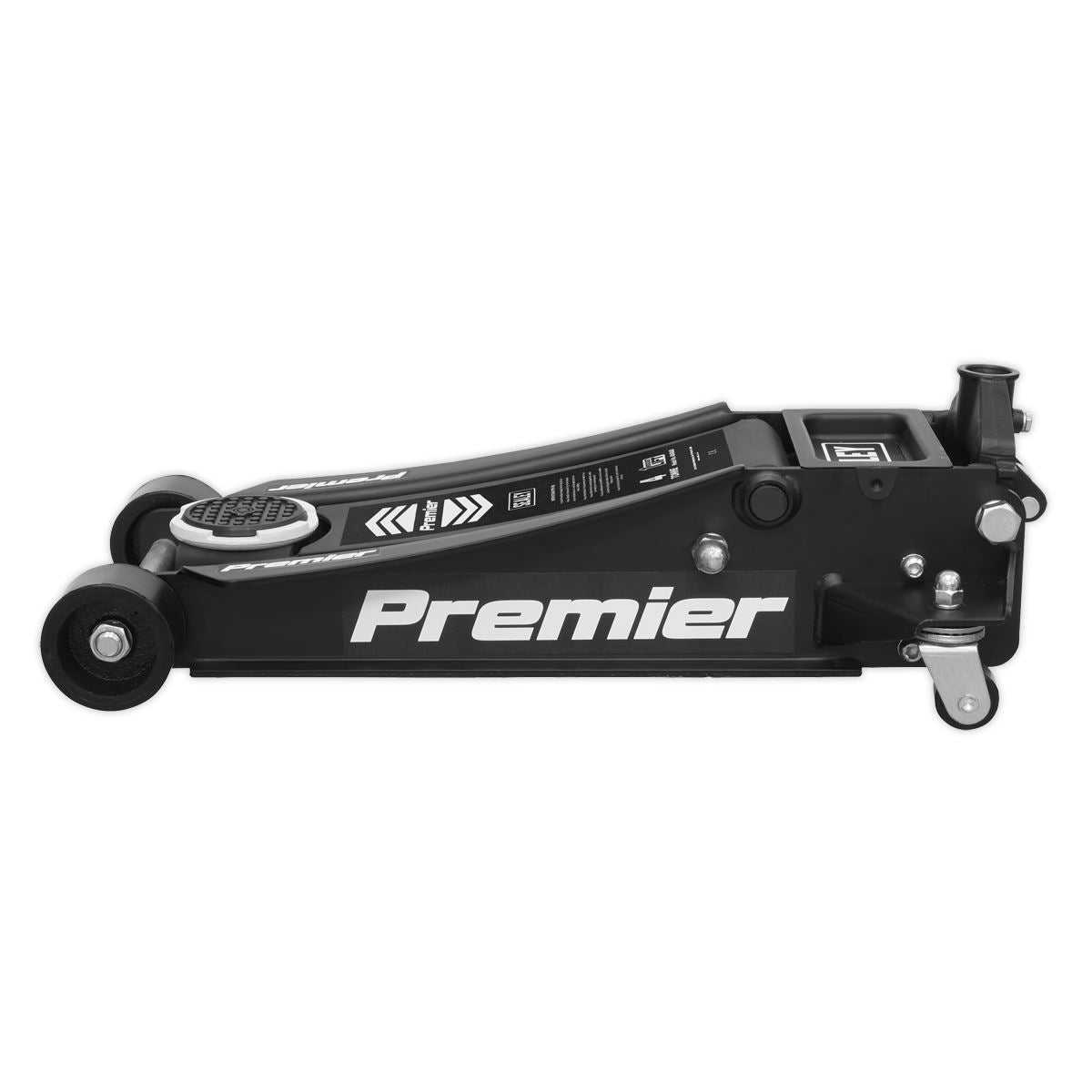 Sealey Premier Trolley Jack 4 Tonne Low Profile Rocket Lift Black