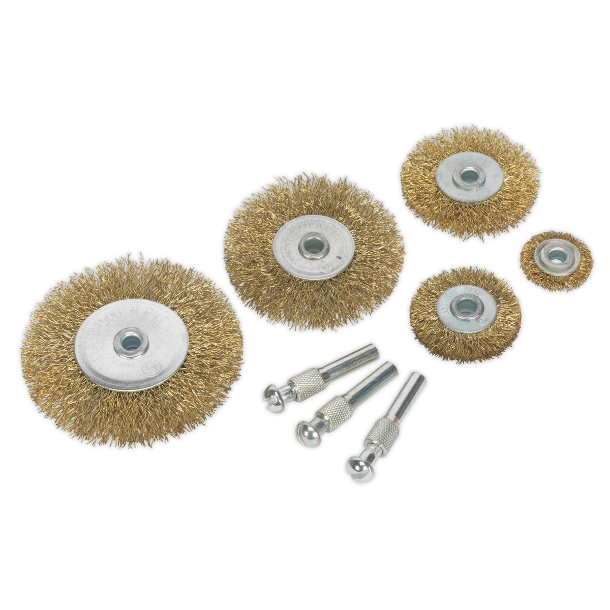 Sealey Crimped Wire Brush Set 8pc Brassed