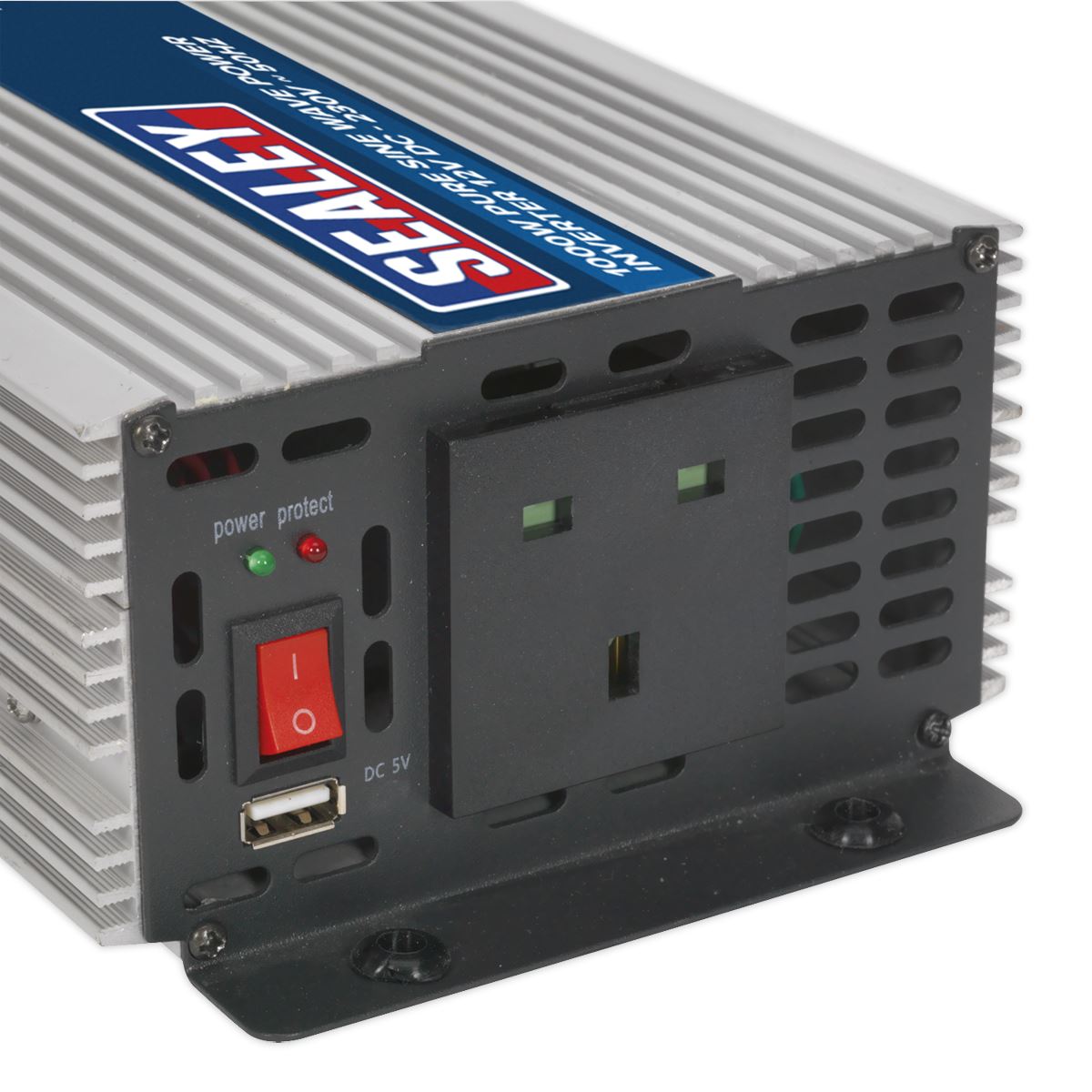 Sealey Power Inverter Pure Sine Wave 1000W 12V DC - 230V ~ 50Hz