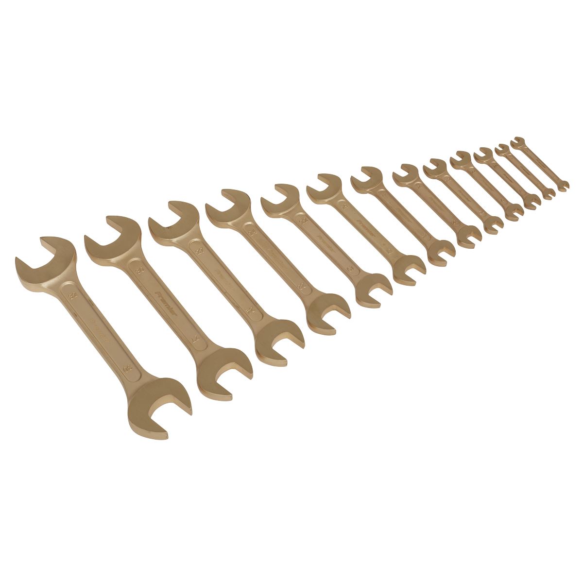 Sealey Premier Double Open-End Spanner Set 13pc - Non-Sparking