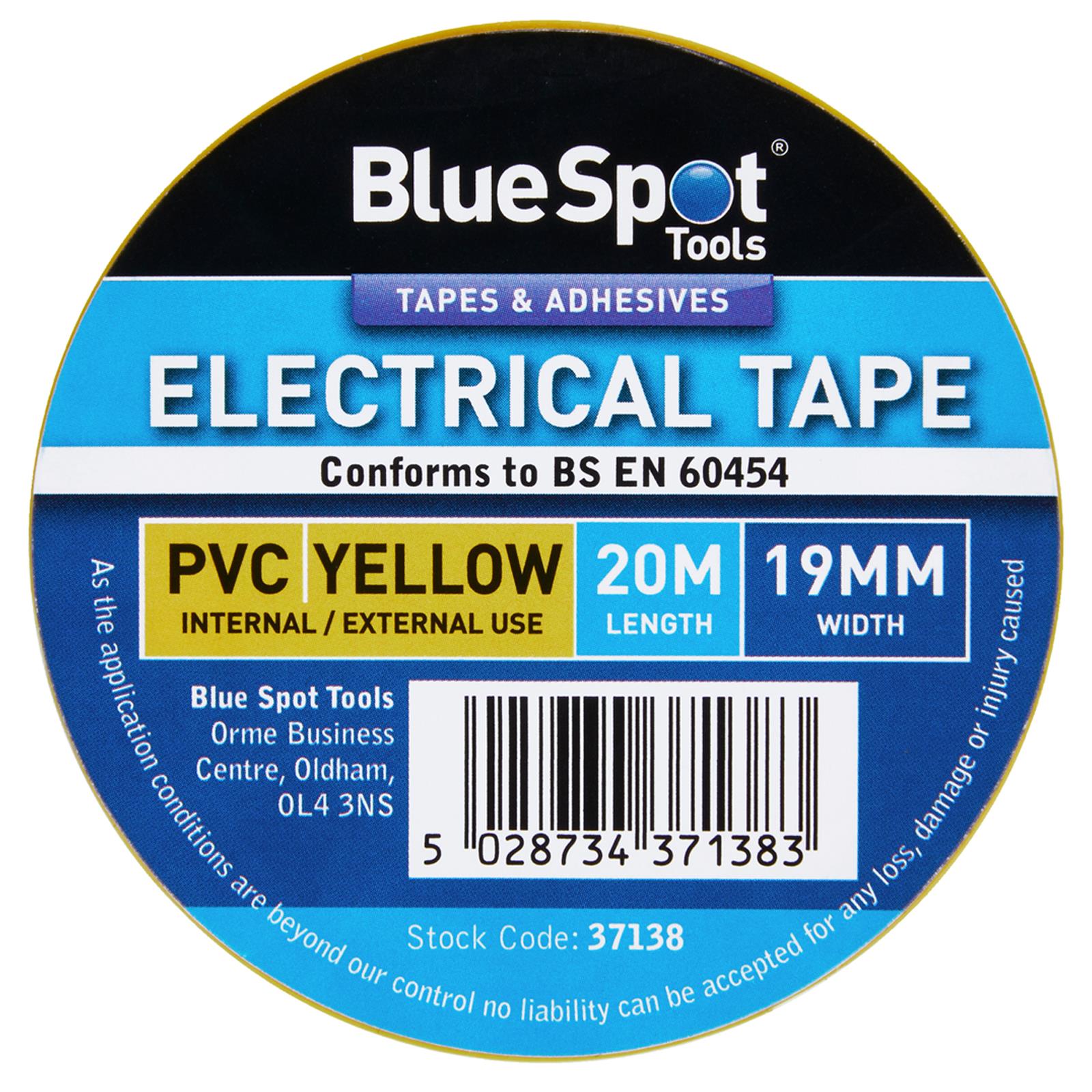 BlueSpot Electrical Insulation Tape Yellow PVC 19mm x 20m
