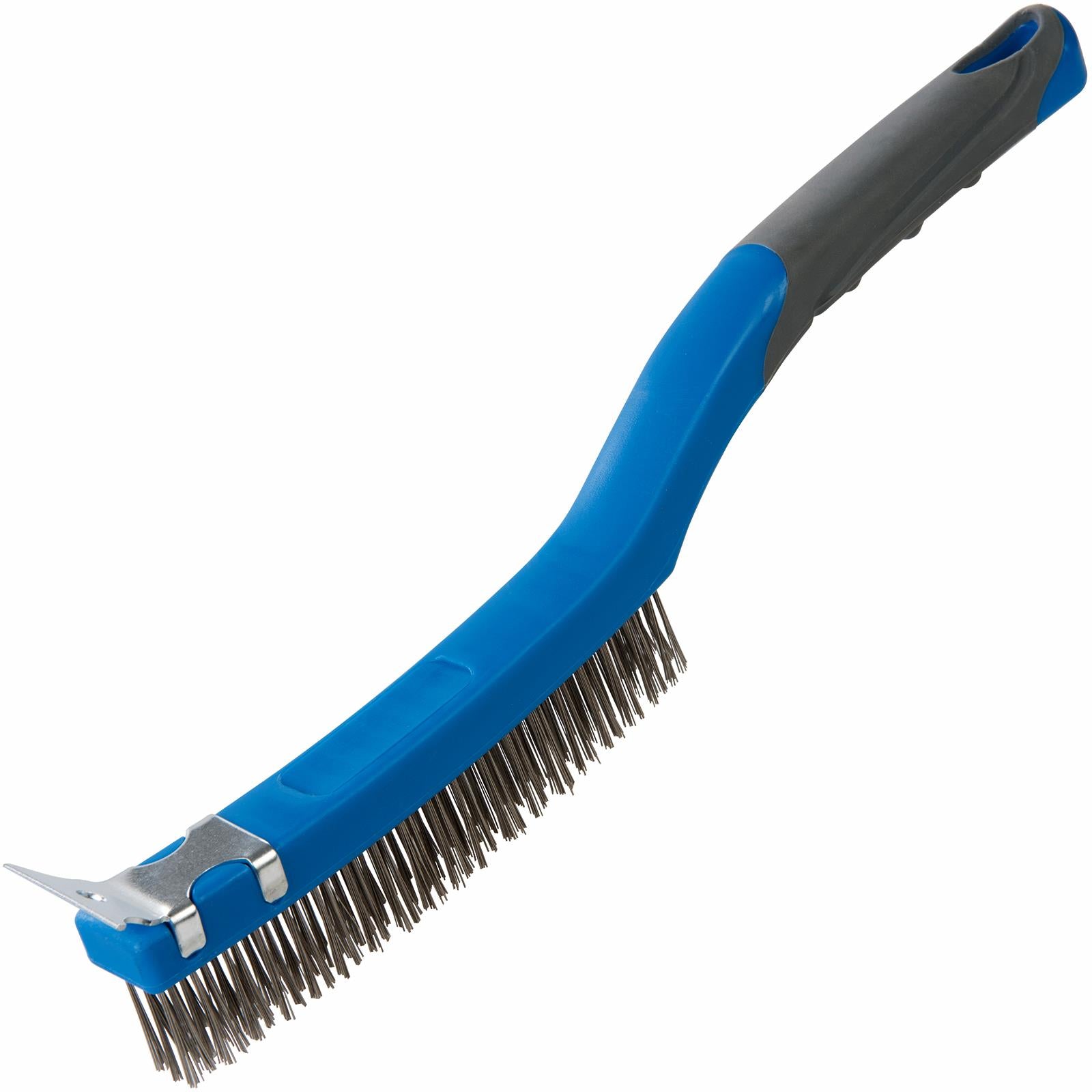 Silverline 3 Row Stainless Steel Wire Brush with Scraper 30mm Bristles