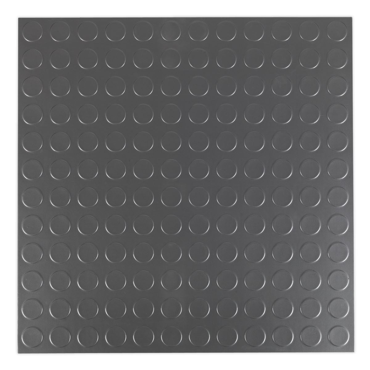 Sealey Vinyl Floor Tile with Peel & Stick Backing - Silver Coin Pack of 16