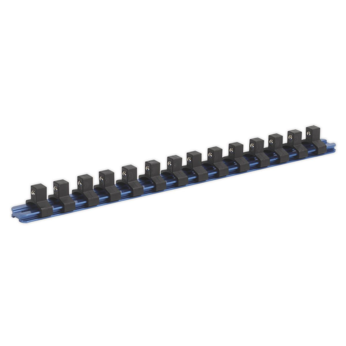Sealey Premier Socket Retaining Rail with 14 Clips Aluminium 3/8"Sq Drive