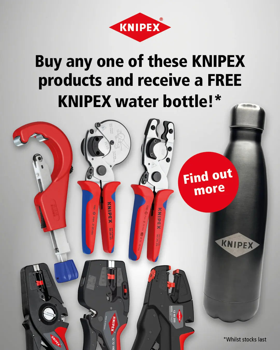 Free-Water-Bottle-With-Selected-KNIPEX-Products White Rose Tools