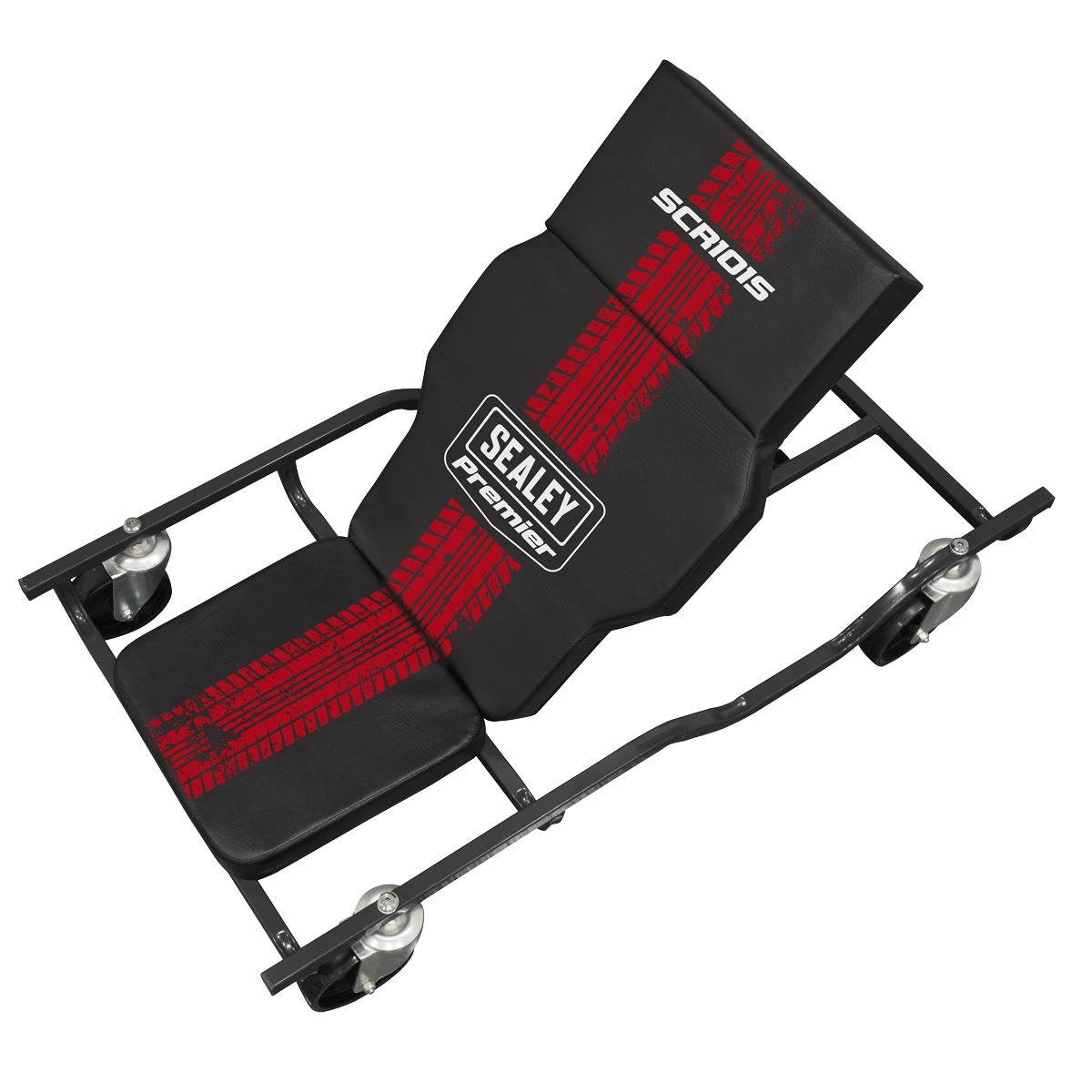 Sealey Steel Creeper with 4 Rough Ground 5" Wheels & Adjustable Back/Headrest