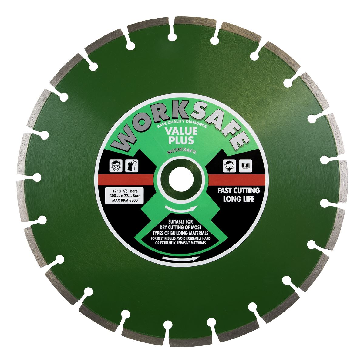 Worksafe by Sealey Value Plus Diamond Blade Ø300 x 22mm