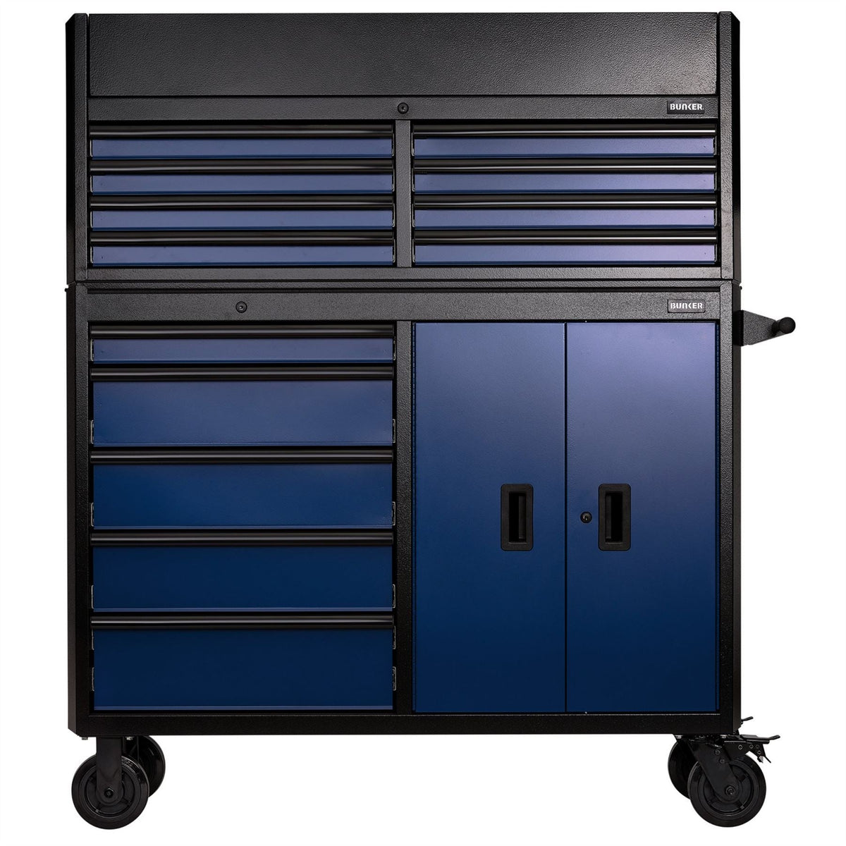 BUNKER 13 Drawer Combined Roller Cabinet and Tool Chest 52" Blue 24254  White Rose Tools