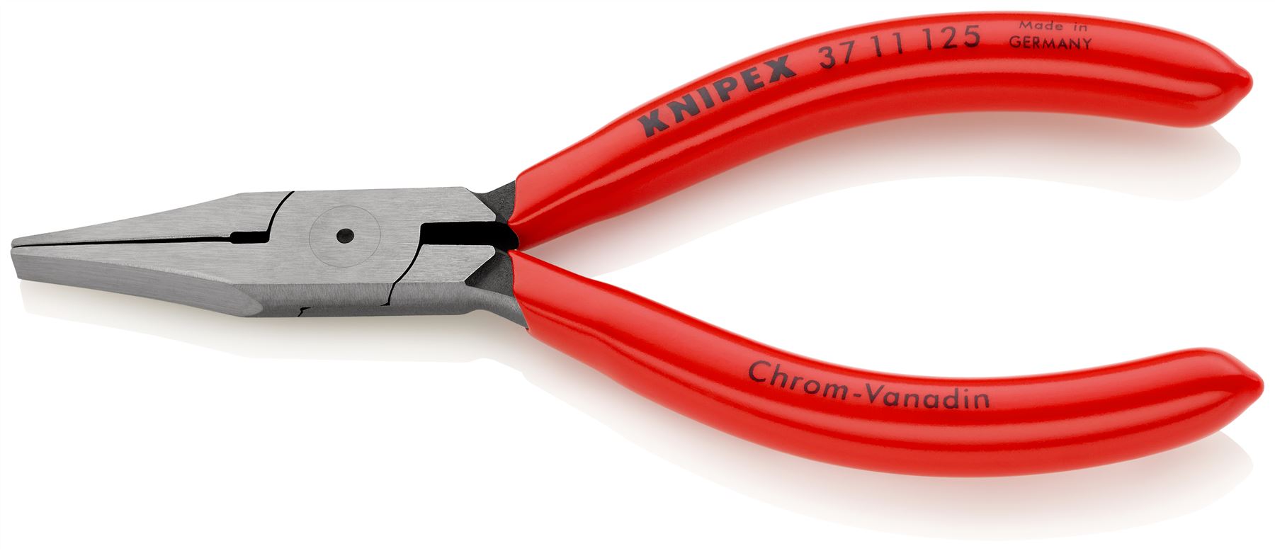 KNIPEX Flat Nose Pliers for Precision Mechanics 125mm Plastic Coated 37 11 125