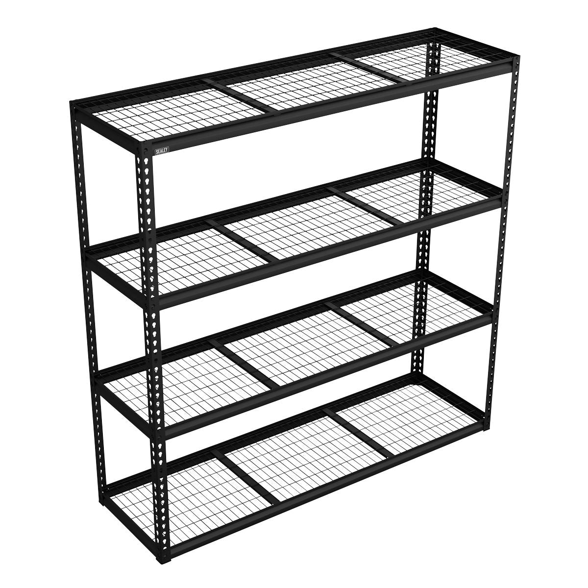 Sealey Heavy-Duty Modular Racking Unit with 4 Mesh Shelves 300kg Capacity Per Level 1820mm  White Rose Tools
