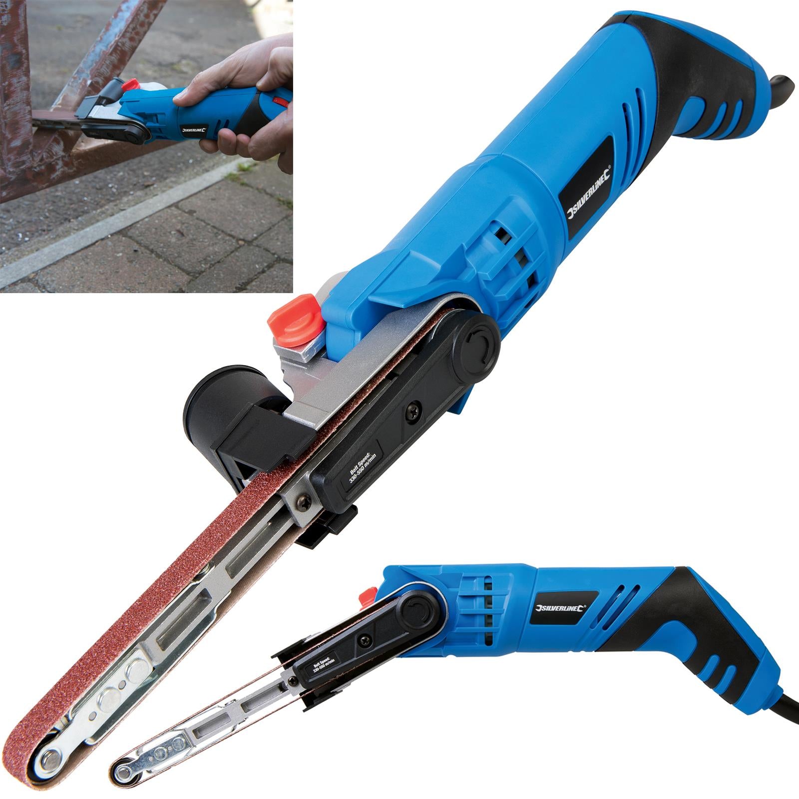 Silverline 260W 13mm Power Belt File Sander File Adjustable Polishing