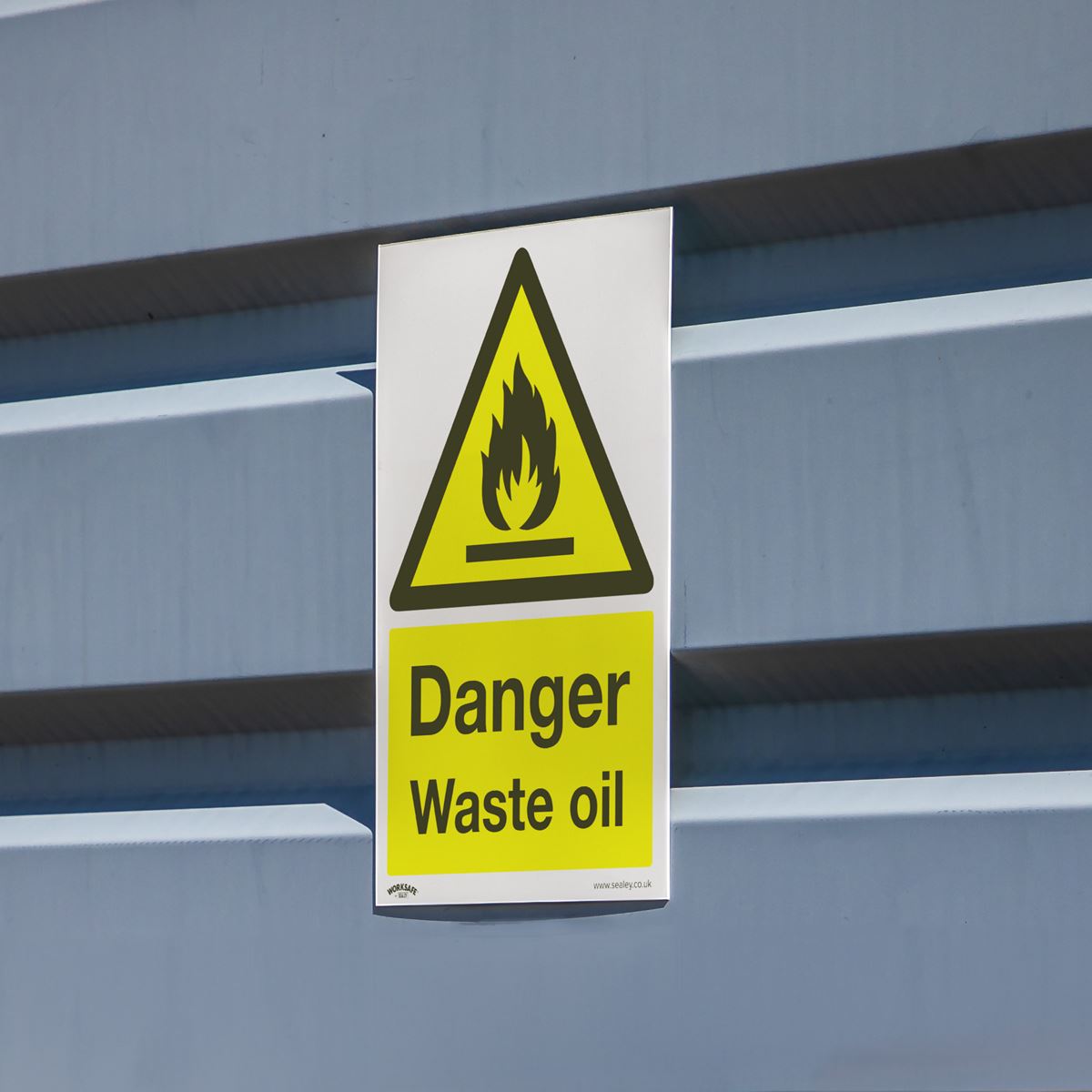 Worksafe by Sealey Warning Safety Sign - Danger Waste Oil - Rigid Plastic