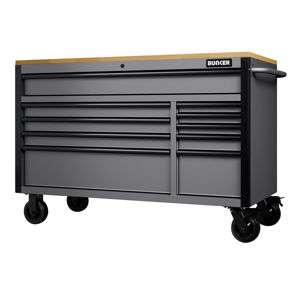 BUNKER 10 Drawer Workbench Roller Tool Cabinet 56" Light Grey 31760  White Rose Tools