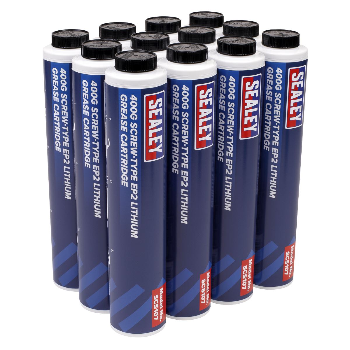Sealey Screw-Type EP2 Lithium Grease Cartridge 400g Pack of 12 